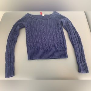 Divided Cable Knit Navy Blue Sweater Size 2